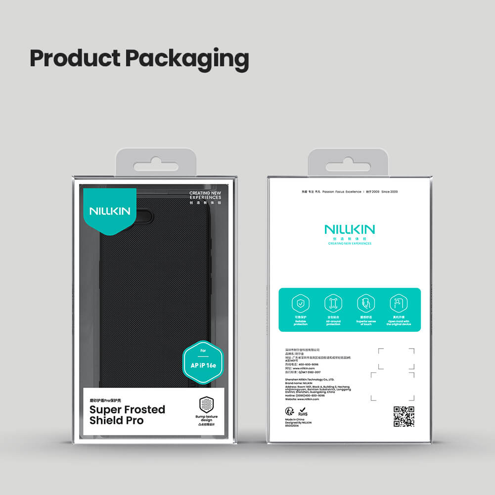 Nillkin® Slim Matte Series Case For iPhone 16E - (logo cut) Black