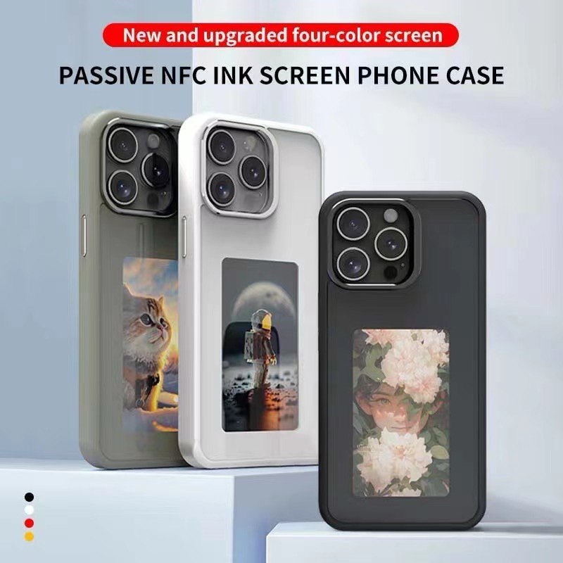 iPhone Series, Smart NFC Ink Screen Phone Case, Long-Lasting Imaging Display DIY Photo, Slim Shockproof Anti-Scratch Protective Cover