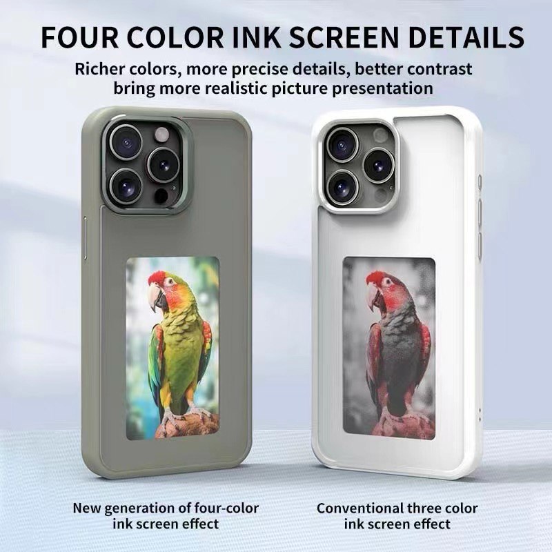 iPhone Series, Smart NFC Ink Screen Phone Case, Long-Lasting Imaging Display DIY Photo, Slim Shockproof Anti-Scratch Protective Cover