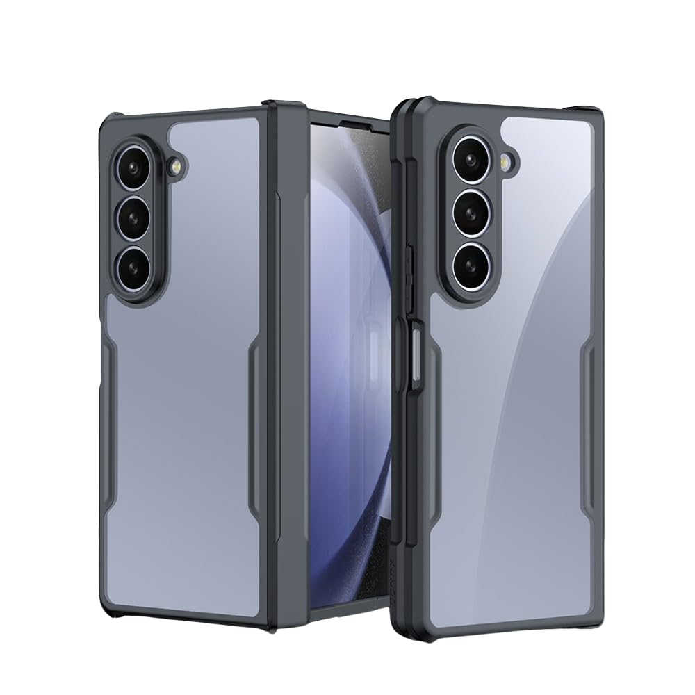 PRITO Compatible for Samsung Galaxy Z Fold 6 Case - Clear Beatle Slim Phone Case with Hard Pc Back, Soft TPU Edges, Hinge, Non-Yellowing, Shockproof Protective Cover for Z Fold 6