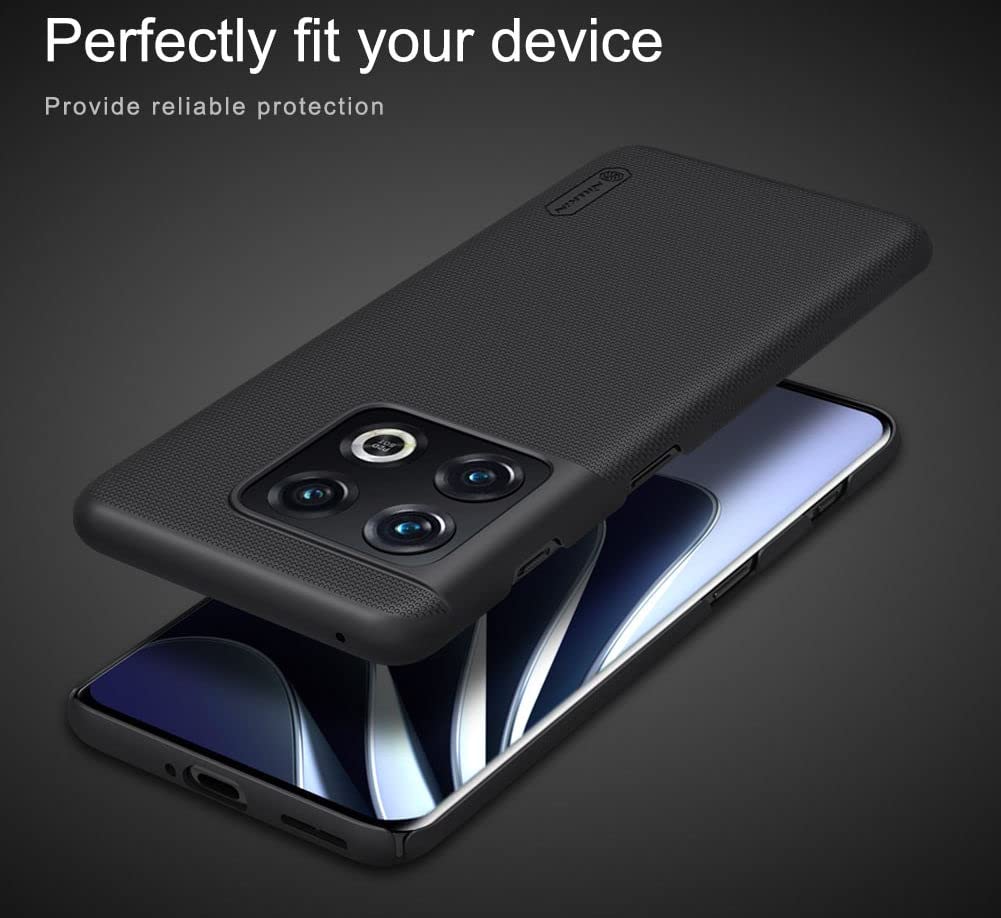 Nillkin Plastic Case for Oneplus 10 Pro One Plus 10 Pro (1+10) Pro (6.7" Inch) Super Frosted Hard Back Dotted Grip Cover Pc Black Color