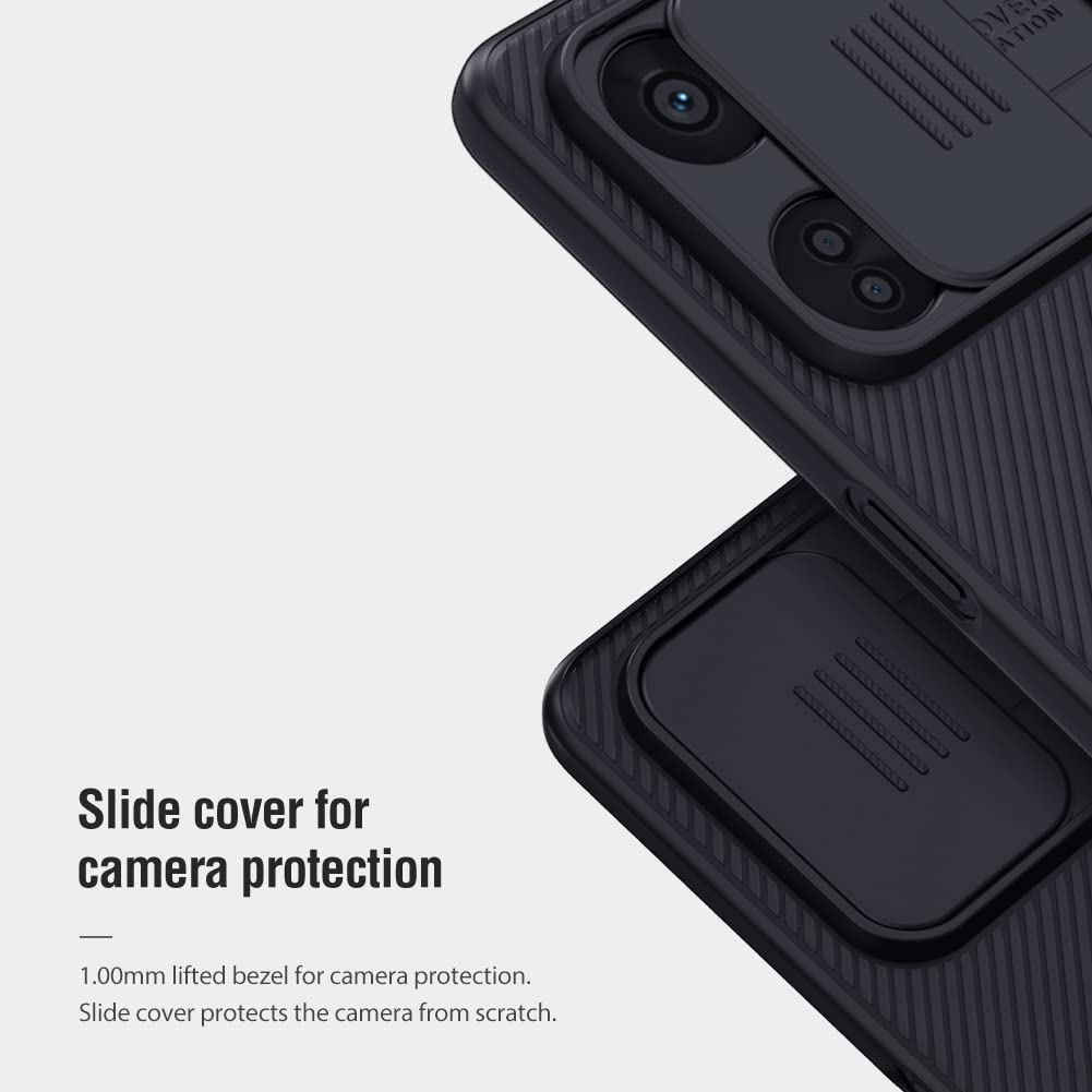 Nillkin Case for Oneplus Nord CE 3 Lite 5G (6.72" Inch) CamShield Slider Camera Close & Open Case Protect Black Color PC Finish
