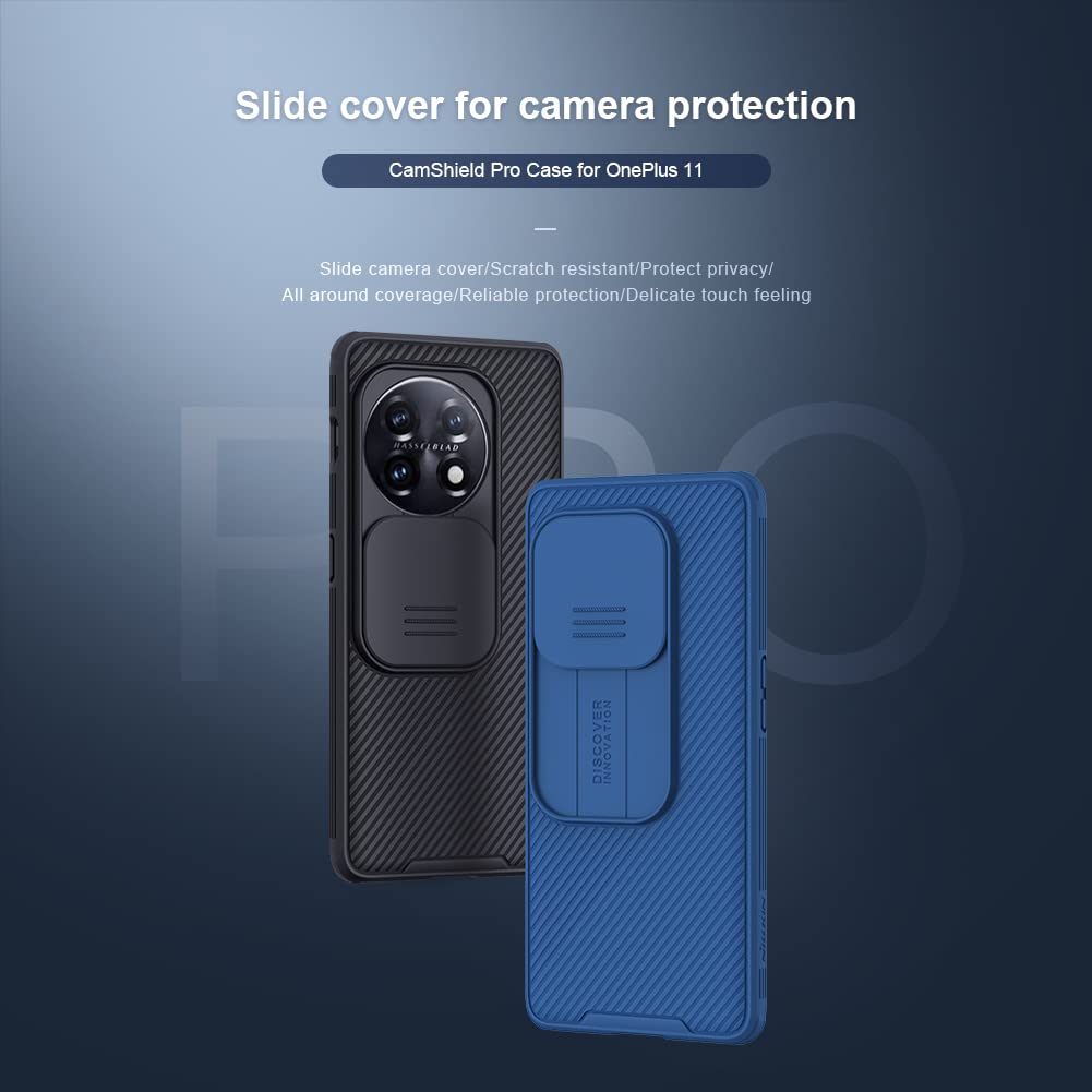 Nillkin Case for OnePlus 11 One Plus 11 (1+11) (6.7" Inch) CamShield Pro Camera Slider Double Layered Protection TPU + PC Black Color