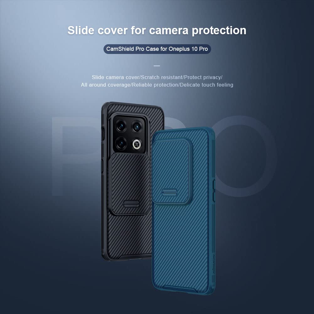 Nillkin Case for OnePlus 10 Pro One Plus 10 Pro (1+10) Pro (6.7" Inch) CamShield Pro Camera Slider Double Layered Protection TPU + PC Black Color