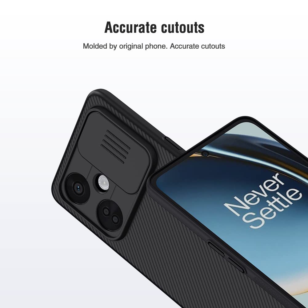 Nillkin Case for Oneplus Nord CE 3 Lite 5G (6.72" Inch) CamShield Slider Camera Close & Open Case Protect Black Color PC Finish