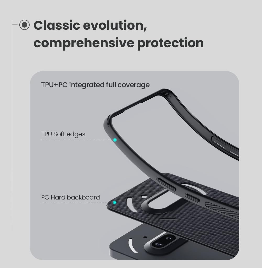 Nilkin® Slim Matte Series case Compatible for Nothing Phone 3A (3a), Shockproof and Scratch-Resistant, Lightweight Case for (Black, Nothing Phone 3-A)