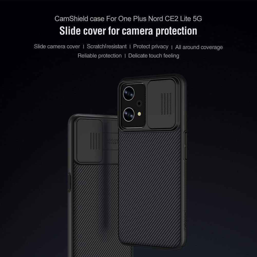 Nillkin Case for OnePlus Nord CE 2 Lite 5G (6.59" Inch) CamShield Slider Camera Close & Open Case Protect Black Polycarbonate