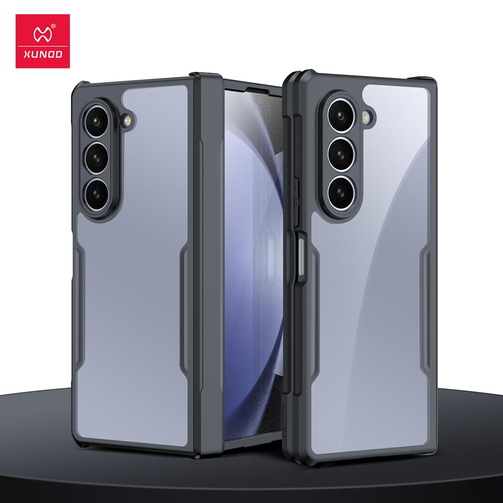 PRITO Compatible for Samsung Galaxy Z Fold 6 Case - Clear Beatle Slim Phone Case with Hard Pc Back, Soft TPU Edges, Hinge, Non-Yellowing, Shockproof Protective Cover for Z Fold 6