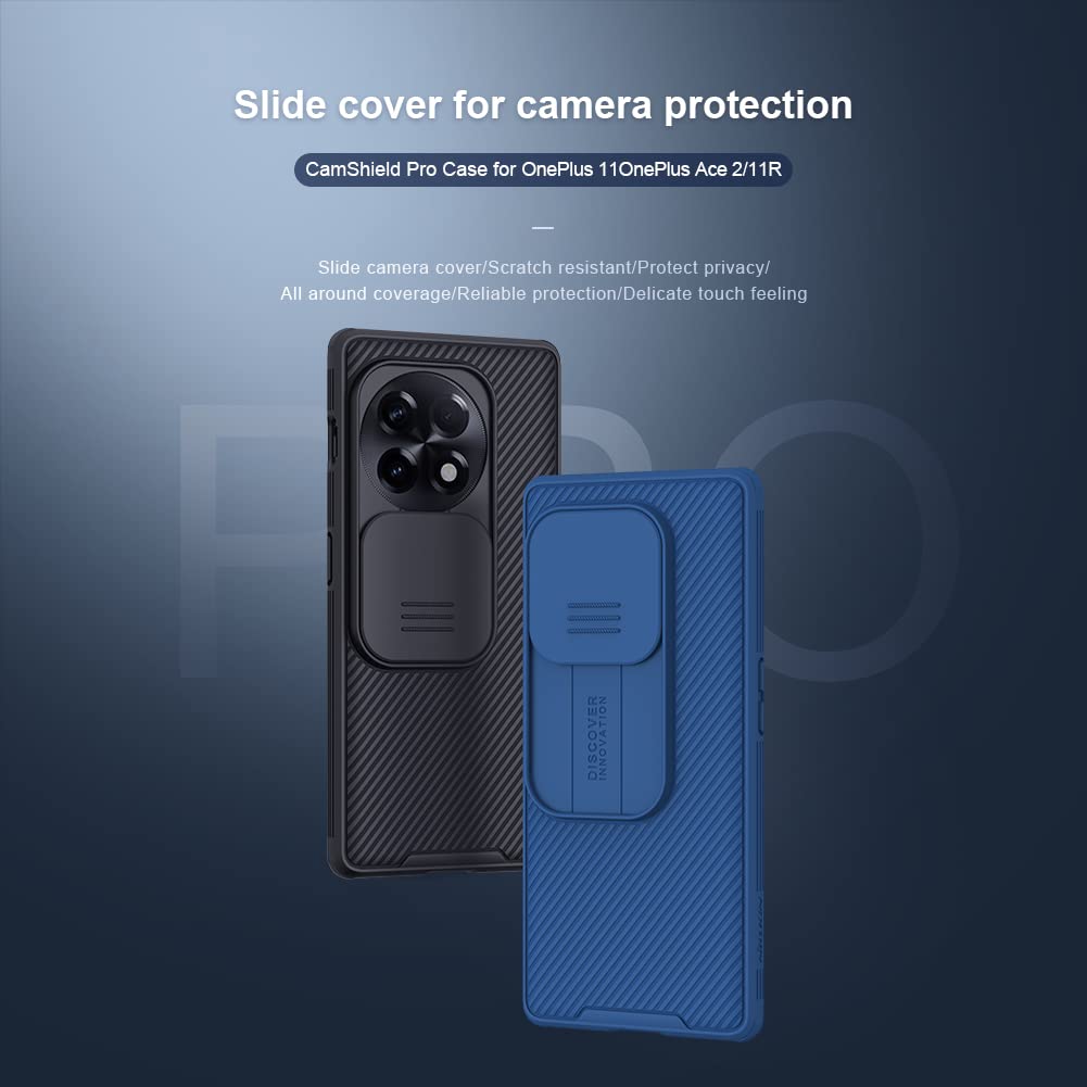 Nillkin Case for OnePlus 11R One Plus 11R (1+11) R (6.74" Inch) CamShield Pro Slider Camera Close & Open Double Layered Protection TPU + PC Black Color