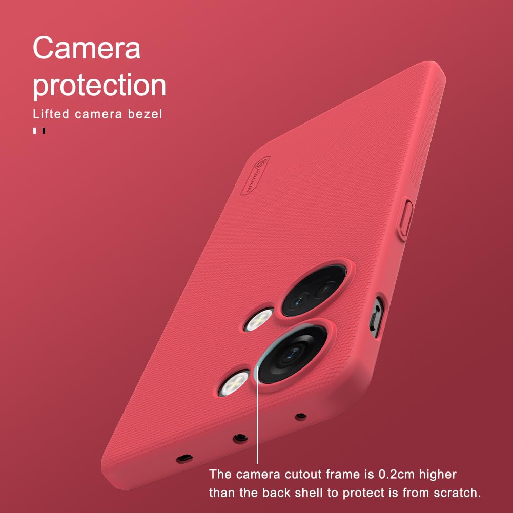Nillkin Case for OnePlus Nord 3 5G (6.74" Inch) Super Frosted Hard Back Dotted Grip Cover PC Black Color