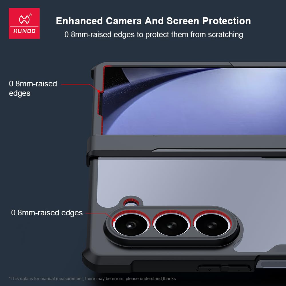 PRITO Compatible for Samsung Galaxy Z Fold 6 Case - Clear Beatle Slim Phone Case with Hard Pc Back, Soft TPU Edges, Hinge, Non-Yellowing, Shockproof Protective Cover for Z Fold 6
