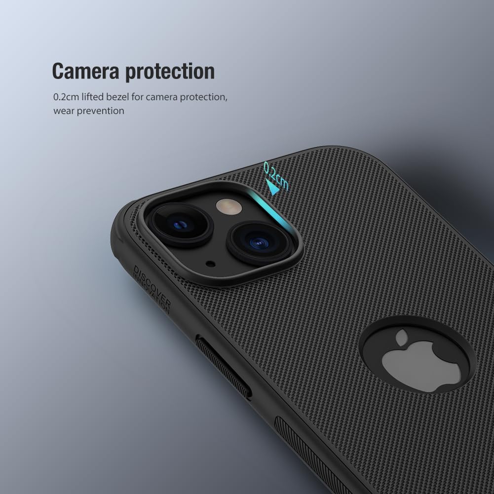 Nillkin Case for Apple iPhone 15 (6.1" Inch) Super Frosted Shield Pro Hard Back Soft Border (PC + TPU) Shock Absorb Cover Raised Bezel Camera Protect PC with Logo Cut Black Color