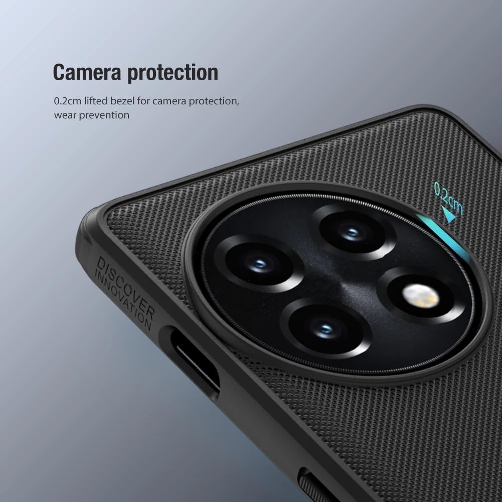 Nillkin Case for OnePlus 11R One Plus 11R (1+11) R (6.74" Inch) Super Frosted Shield Pro Hard Back Soft Border (PC + TPU) Shock Absorb Cover Raised Bezel Camera Protect PC Black Color