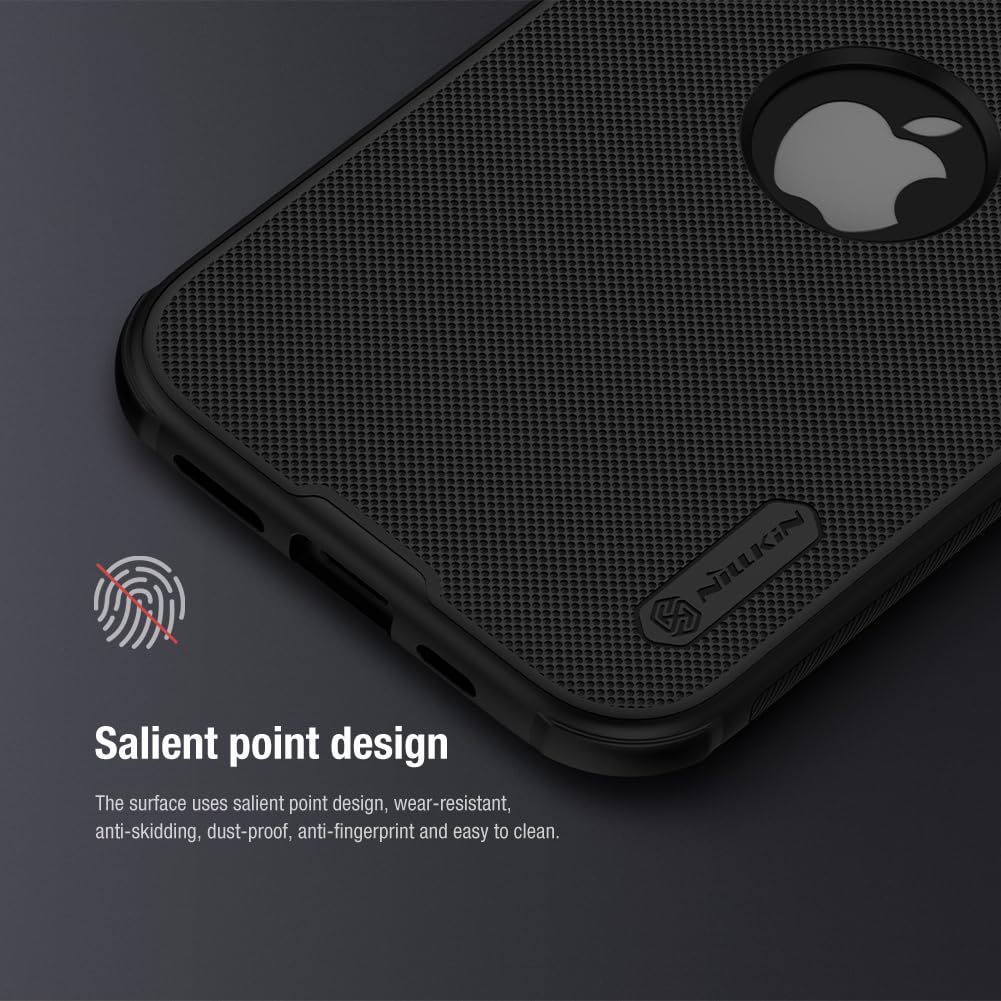 Nillkin Case for Apple iPhone 15 (6.1" Inch) Super Frosted Shield Pro Hard Back Soft Border (PC + TPU) Shock Absorb Cover Raised Bezel Camera Protect PC with Logo Cut Black Color