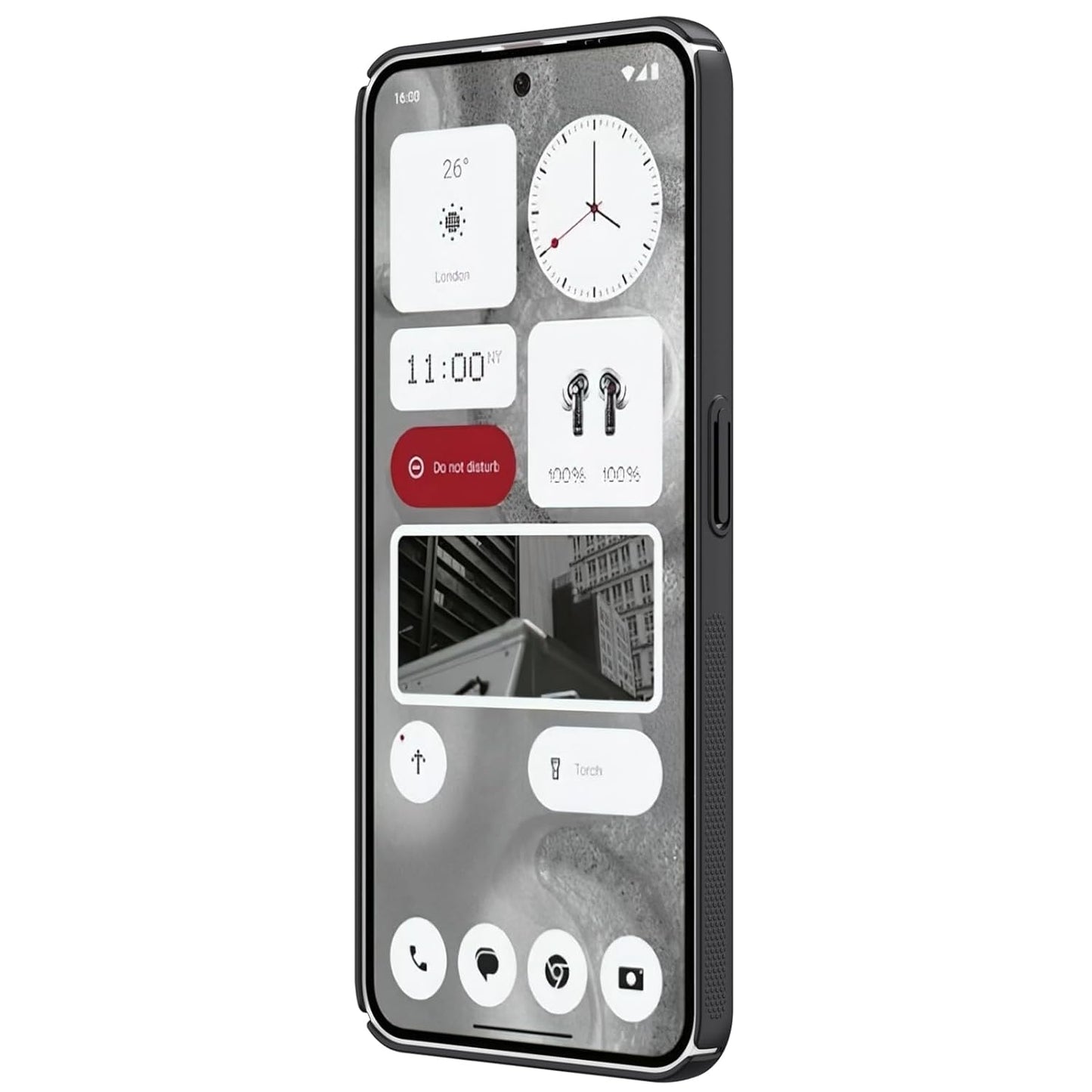 Nillkin Case for Nothing Phone 2 (6.7" Inch) Super Frosted Hard Back Dotted Grip Cover PC Black Color