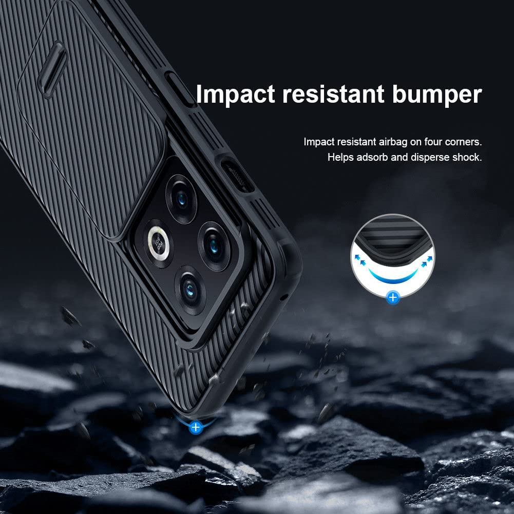 Nillkin Case for OnePlus 10 Pro One Plus 10 Pro (1+10) Pro (6.7" Inch) CamShield Pro Camera Slider Double Layered Protection TPU + PC Black Color