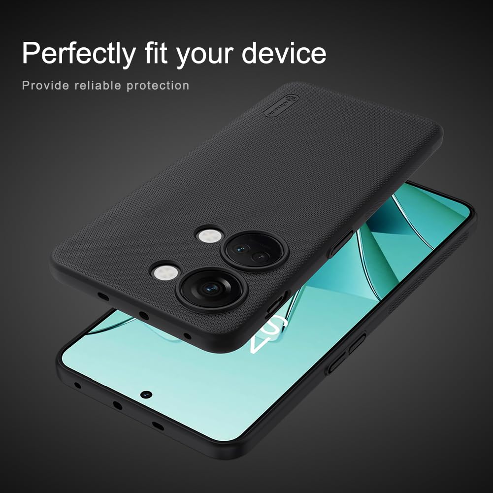 Nillkin Case for OnePlus Nord 3 5G (6.74" Inch) Super Frosted Hard Back Dotted Grip Cover PC Black Color