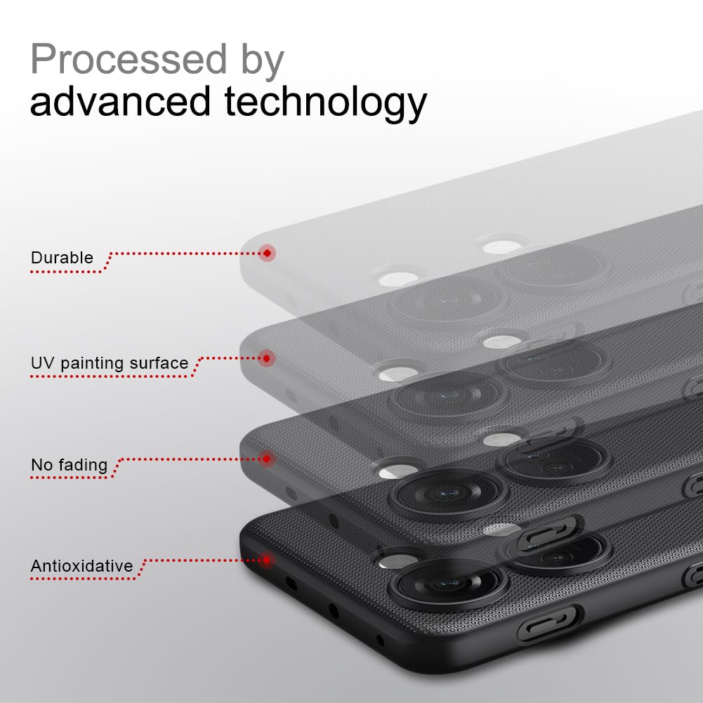 Nillkin Case for OnePlus Nord 3 5G (6.74" Inch) Super Frosted Hard Back Dotted Grip Cover PC Black Color