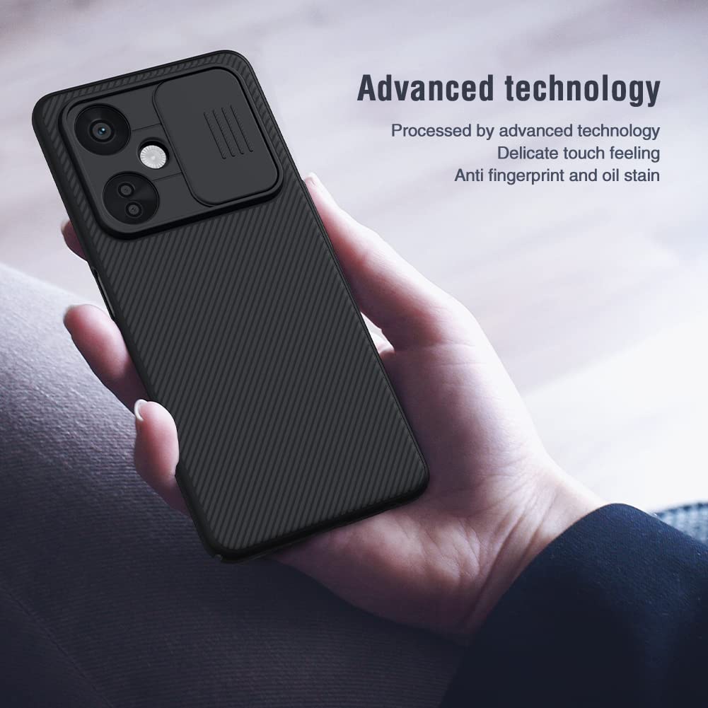 Nillkin Case for Oneplus Nord CE 3 Lite 5G (6.72" Inch) CamShield Slider Camera Close & Open Case Protect Black Color PC Finish
