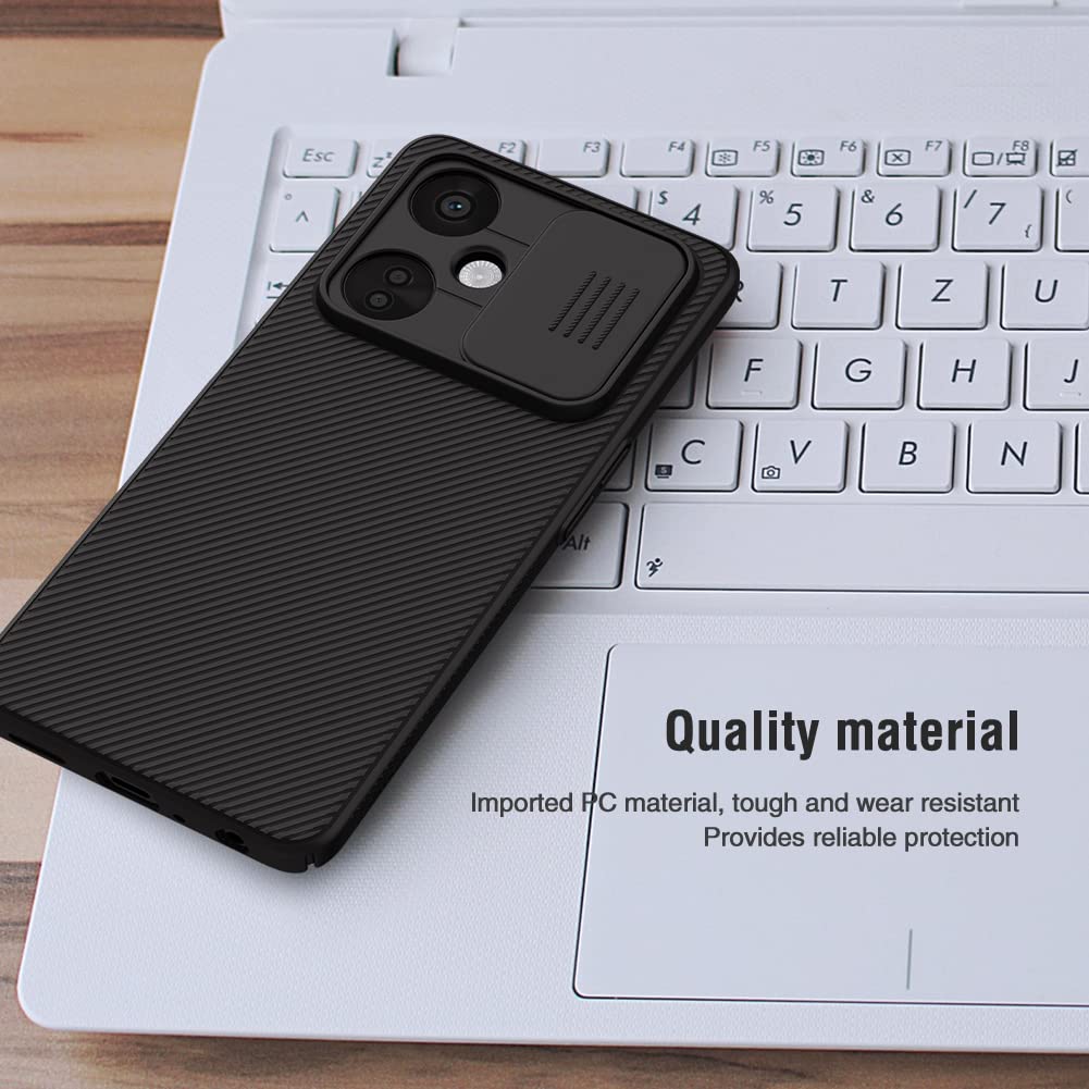 Nillkin Case for Oneplus Nord CE 3 Lite 5G (6.72" Inch) CamShield Slider Camera Close & Open Case Protect Black Color PC Finish