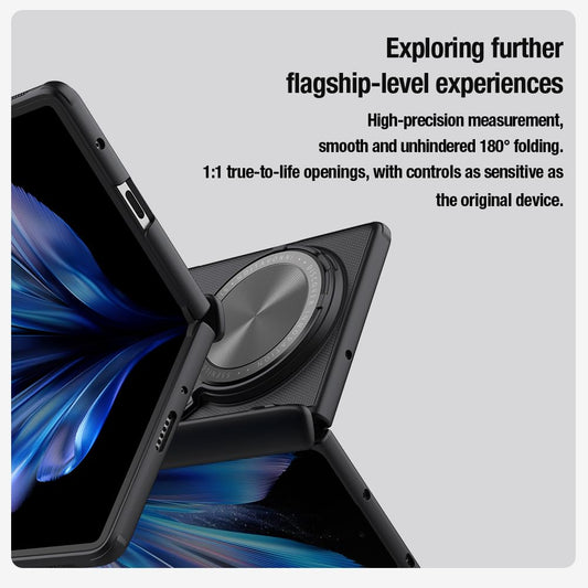 Nillkin Case for Vivo X Fold 3 Pro (8.03" Inch) Super Frosted Shield Prop Flip Style Lens Camera Protect Mobile Holder TPU + PC Wireless Charging Black Color