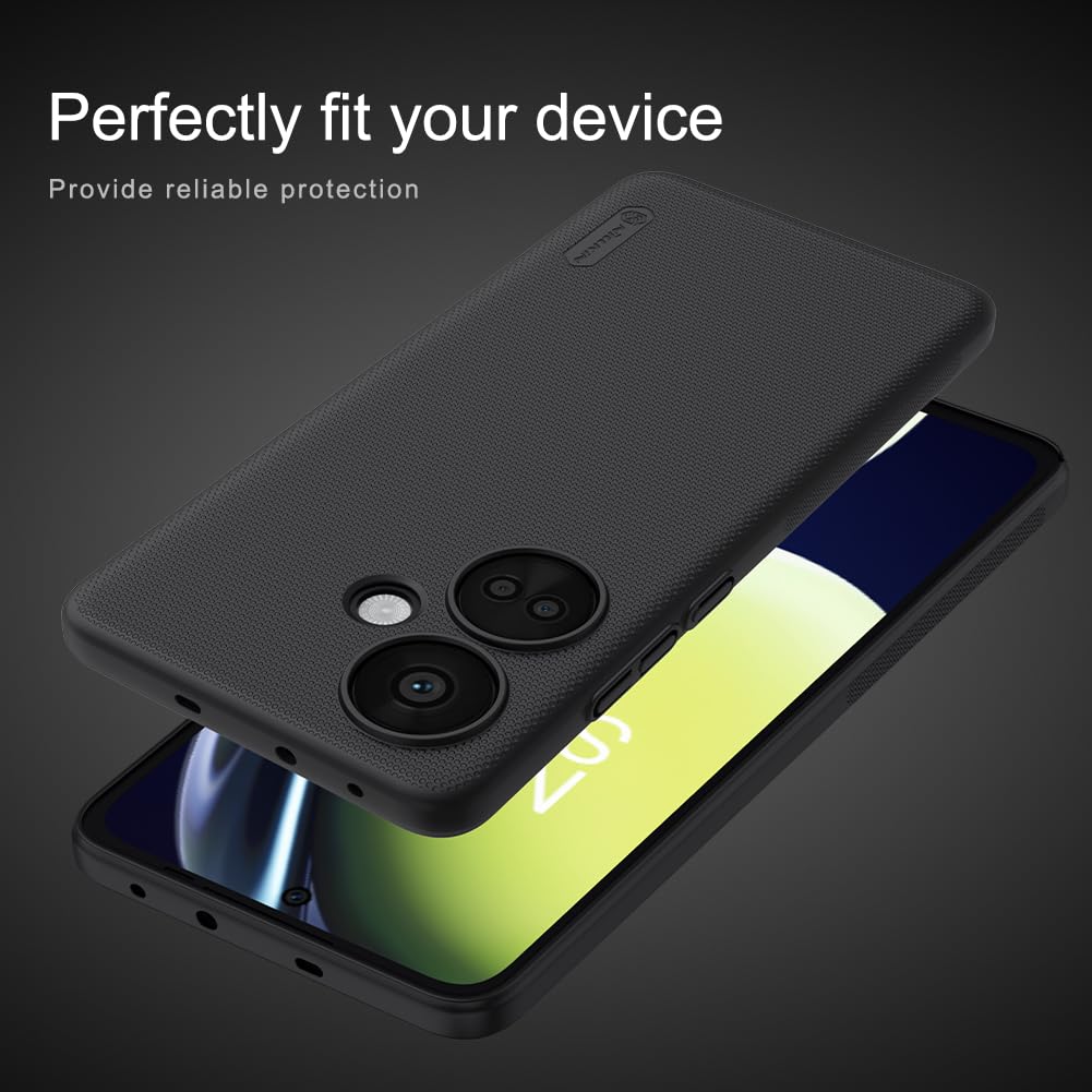 Nillkin Case for Oneplus Nord CE 3 5G (6.7" Inch) Super Frosted Hard Back Dotted Grip Cover PC Black Color