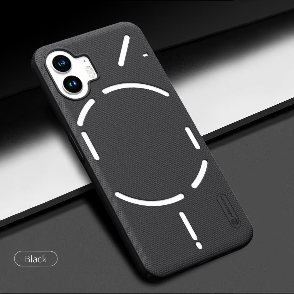 Nillkin Case for Nothing Phone 2 (6.7" Inch) Super Frosted Hard Back Dotted Grip Cover PC Black Color