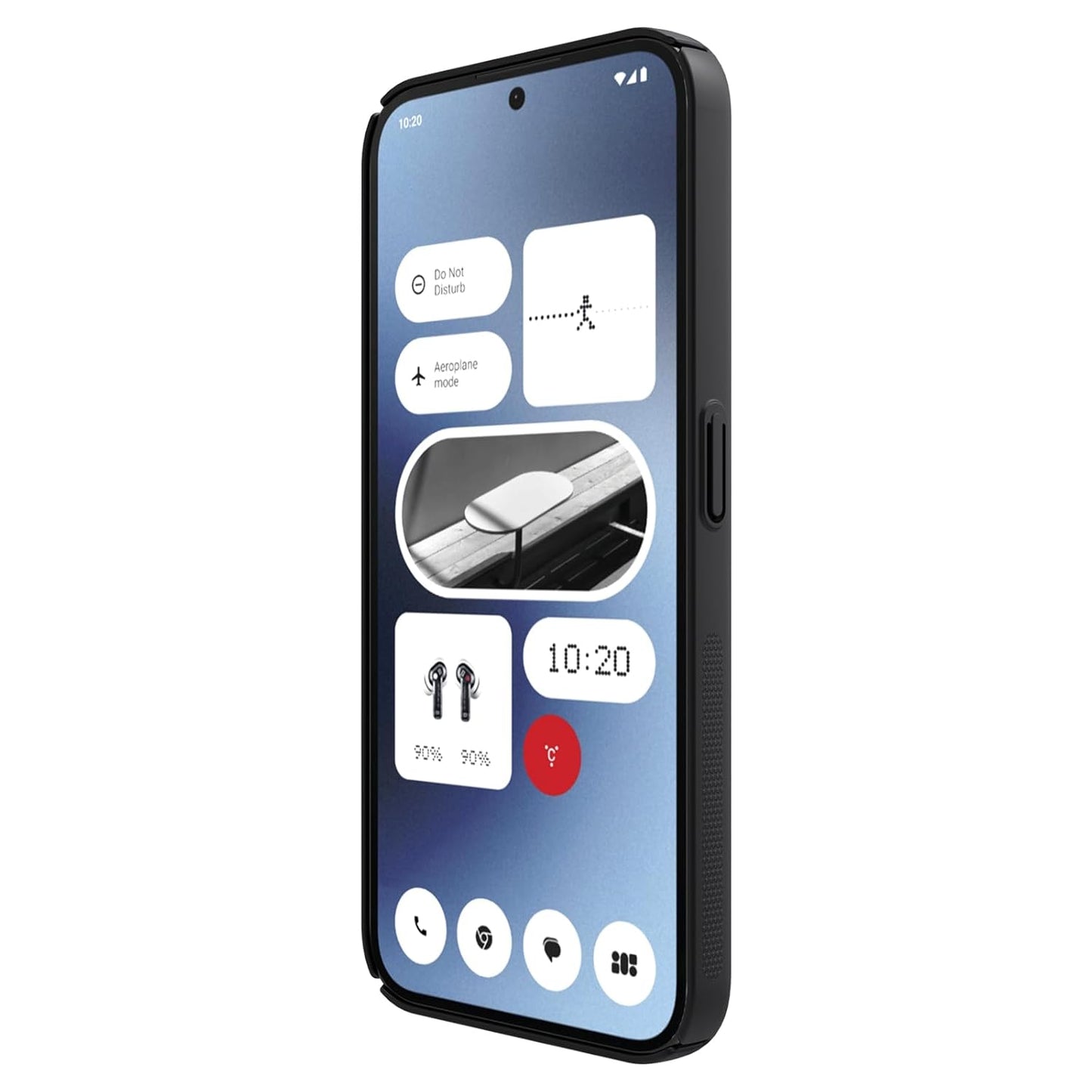 Nillkin Case for Nothing Phone 2A (6.7" Inch) Super Frosted Hard Back Dotted Grip Cover PC Black Color