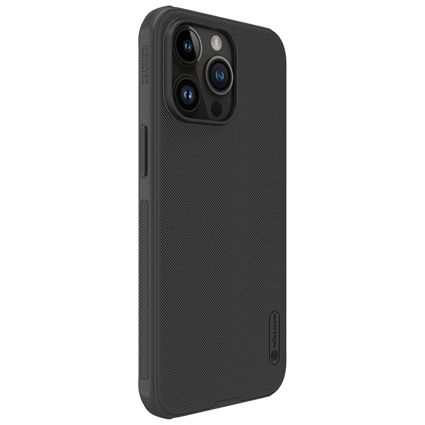 Nillkin Case for Apple iPhone 15 Pro Max (6.7" Inch) Super Frosted Shield Pro Hard Back Soft Border (PC + TPU) Shock Absorb Cover Raised Bezel Camera Protect PC Without Logo Cut Black Color