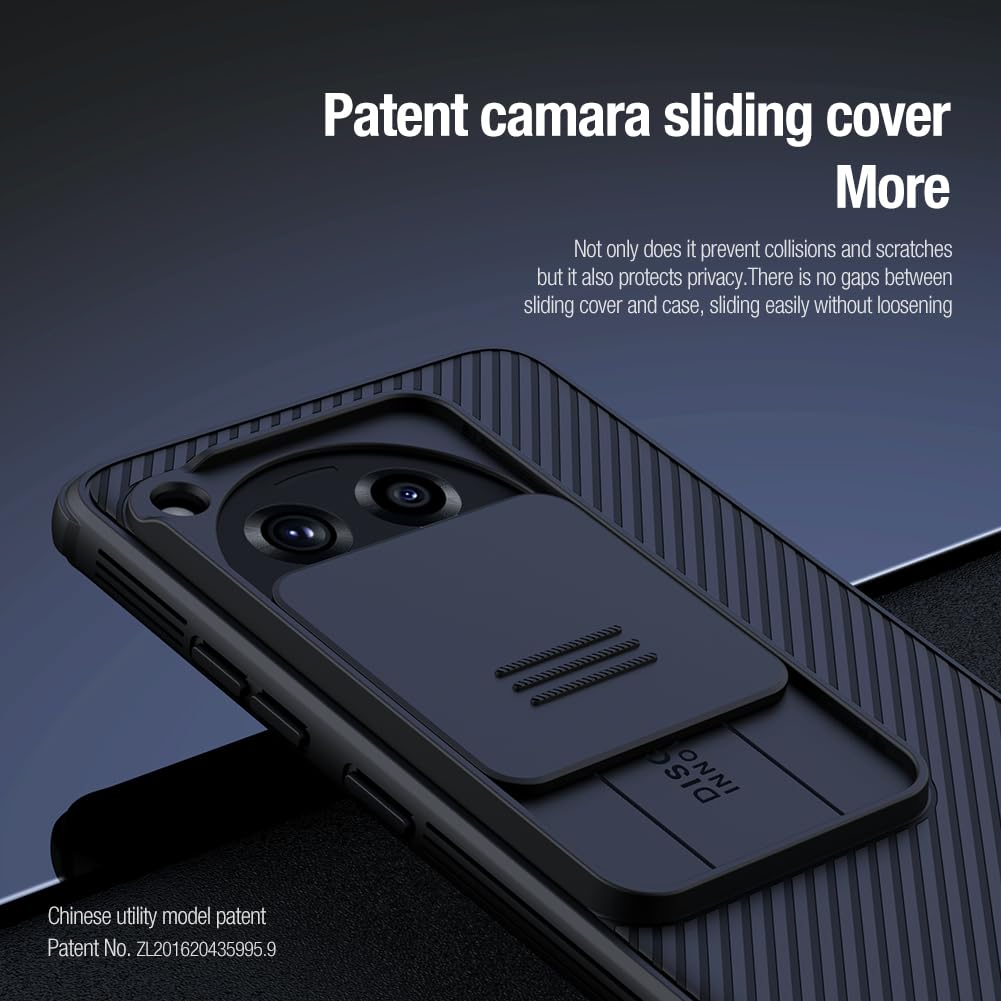 Nillkin Case for OnePlus 12R One Plus 12R (1+12) R (6.78" Inch) CamShield Pro Slider Camera Close & Open Double Layered Protection TPU + PC Black Color