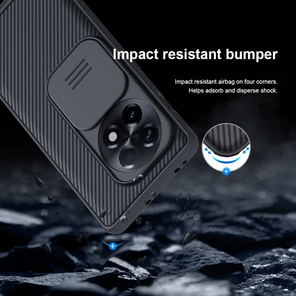 Nillkin Case for OnePlus 11R One Plus 11R (1+11) R (6.74" Inch) CamShield Pro Slider Camera Close & Open Double Layered Protection TPU + PC Black Color
