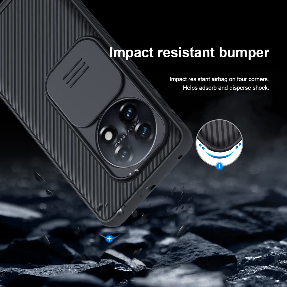 Nillkin Case for OnePlus 11 One Plus 11 (1+11) (6.7" Inch) CamShield Pro Camera Slider Double Layered Protection TPU + PC Black Color