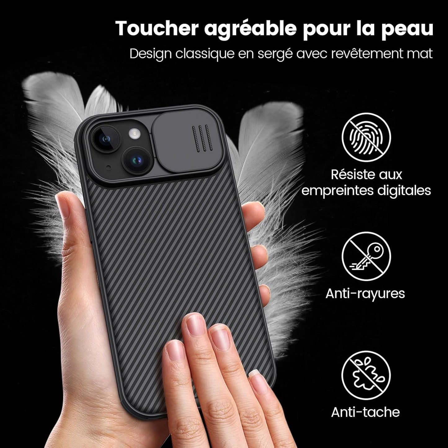 Nillkin® Classic Series Camshield Case for iPhone 15