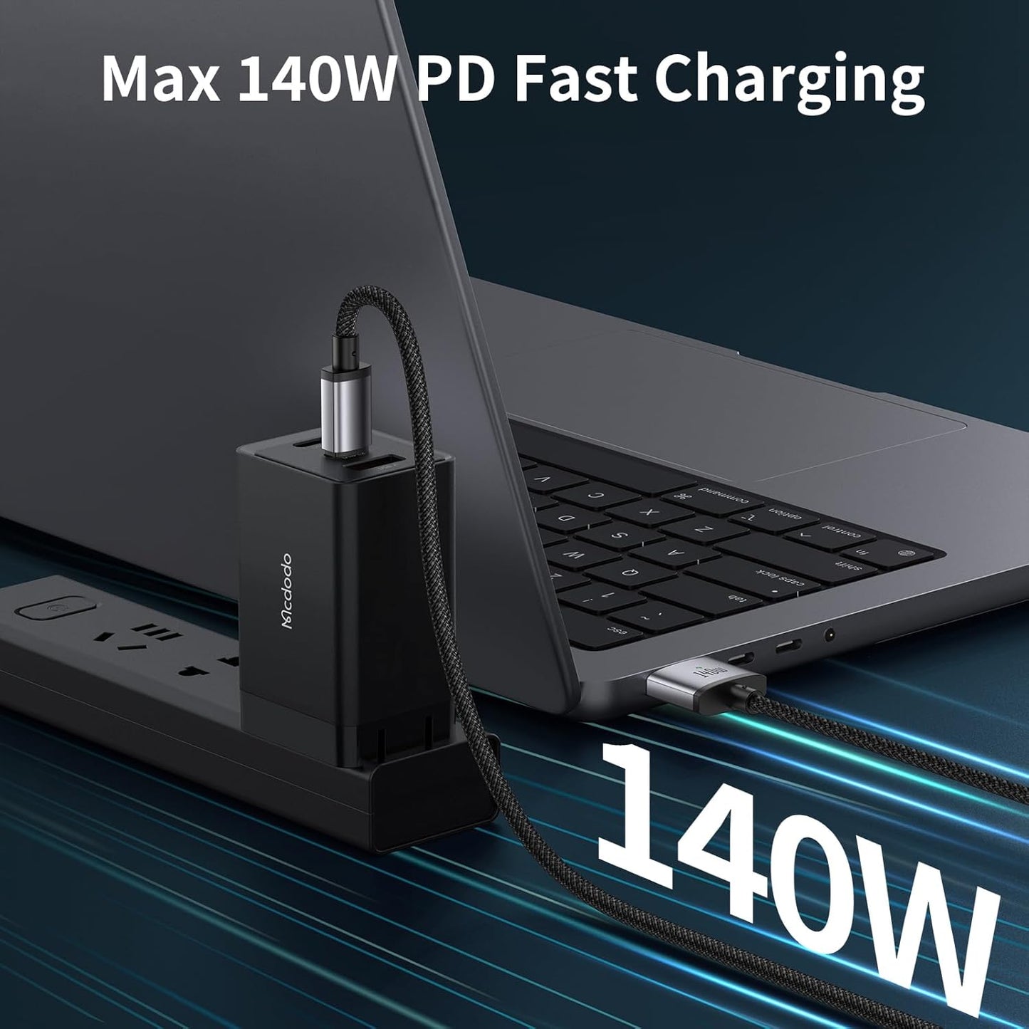 Mcdodo 140W USB-C to Magnetic 3 Cable For MacBook