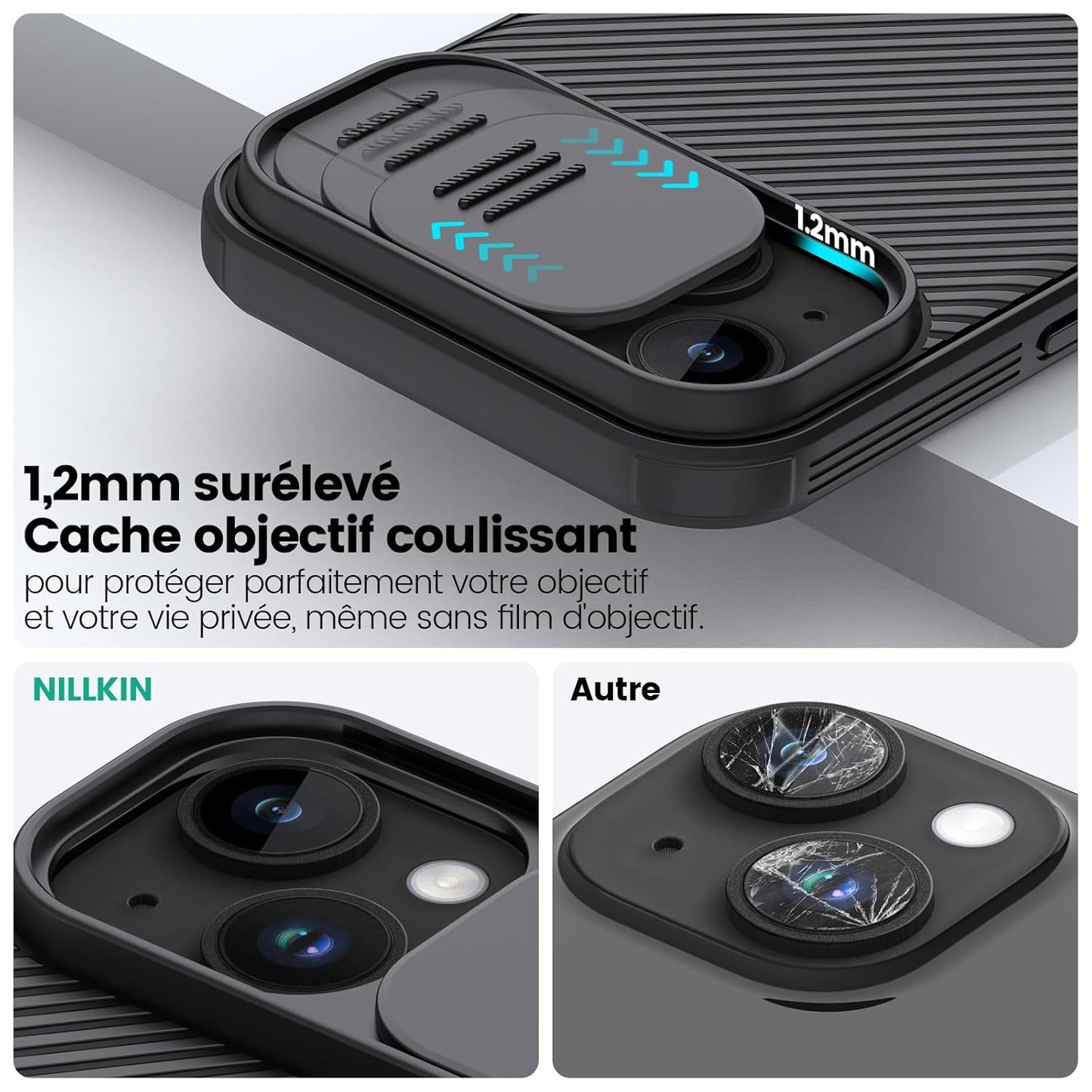 Nillkin® Classic Series Camshield Case for iPhone 15