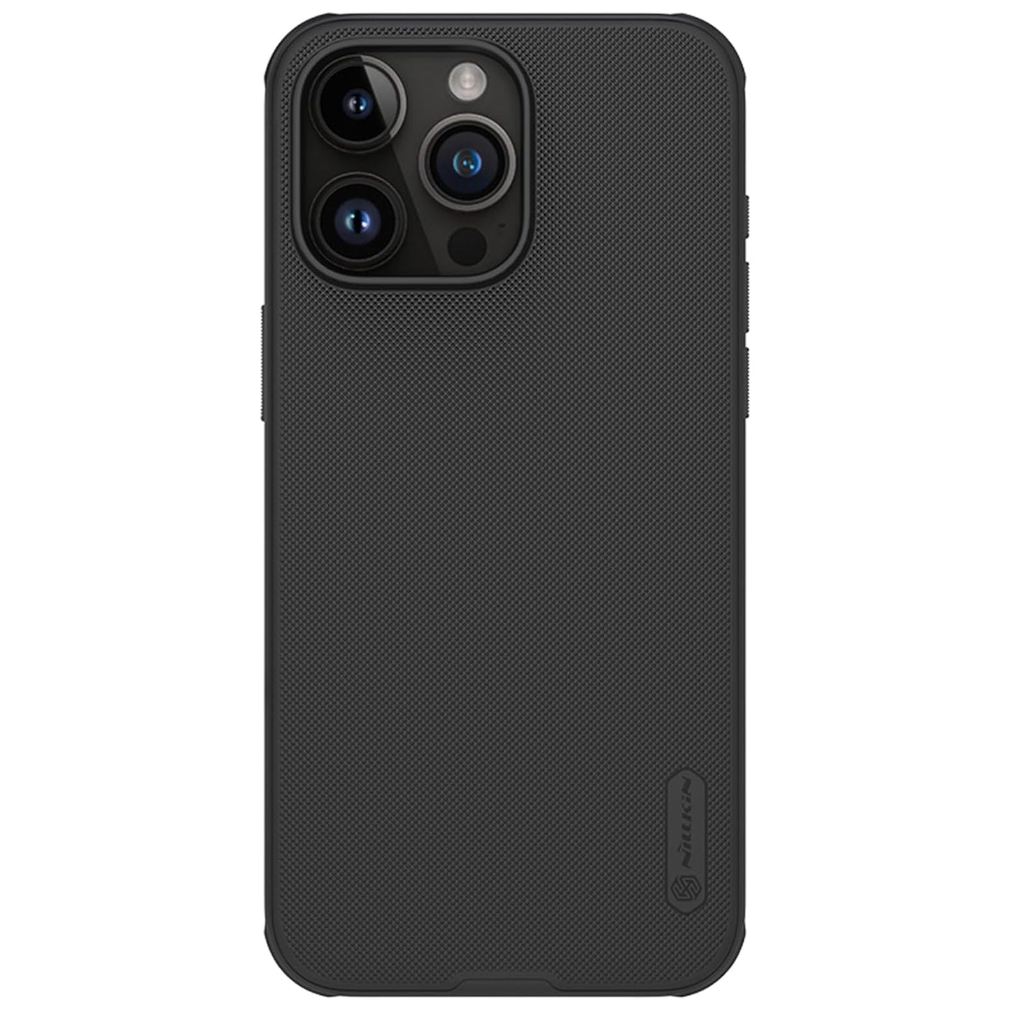 Nillkin Case for Apple iPhone 15 Pro Max (6.7" Inch) Super Frosted Shield Pro Hard Back Soft Border (PC + TPU) Shock Absorb Cover Raised Bezel Camera Protect PC Without Logo Cut Black Color