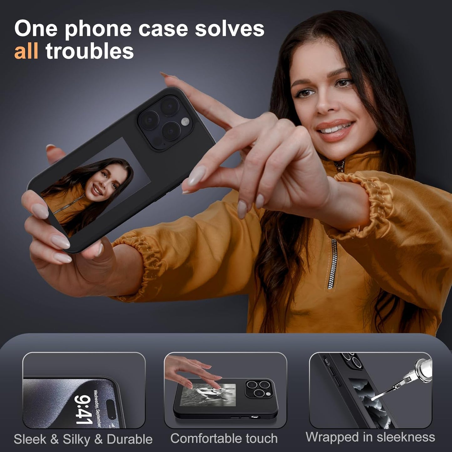 iPhone Series, Smart NFC Ink Screen Phone Case, Long-Lasting Imaging Display DIY Photo, Slim Shockproof Anti-Scratch Protective Cover