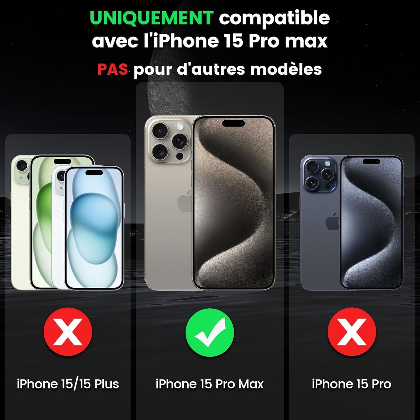 Nillkin Case for Apple iPhone 15 Pro Max (6.7" Inch) CamShield Pro Camera Slider Double Layered Protection TPU + PC Black Color