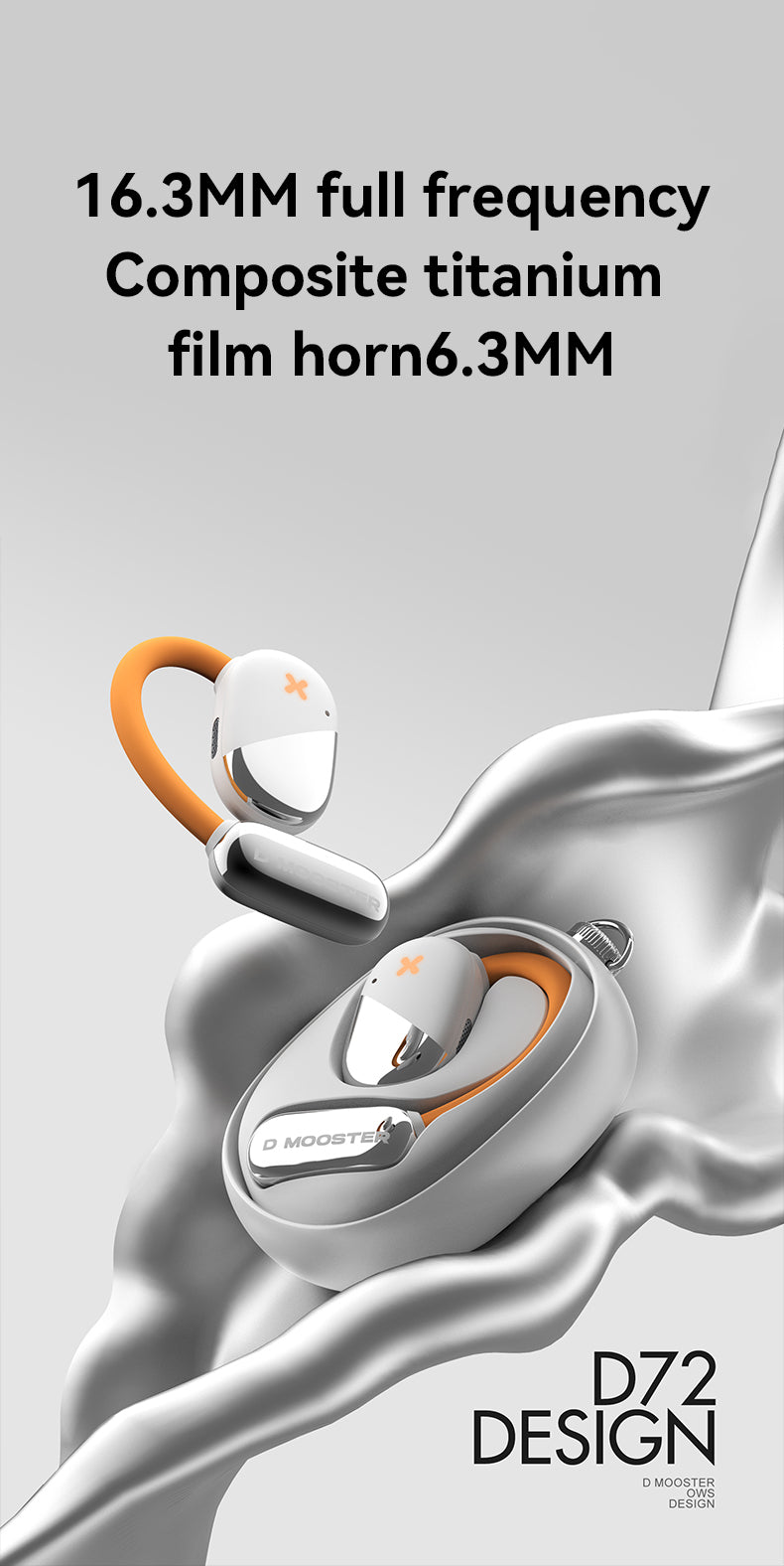 DMOOSTER D72 Open Ear Headphones (buds)