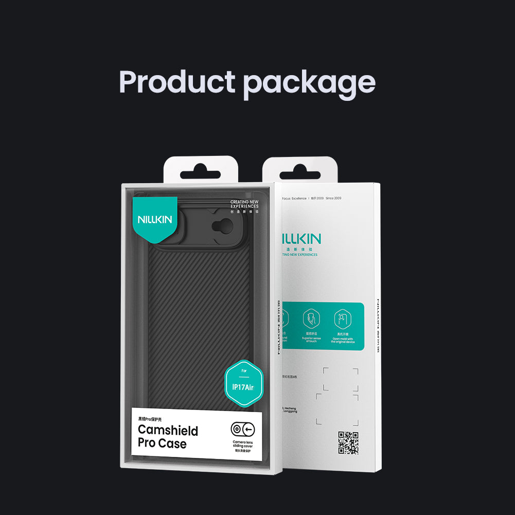 Nilkin® Classic Series for iPhone 17 Air Case with Camera Cover, [Camera Lens Protector] [Scratch-Resistant] [360 Full Protection] Shockproof Slim Phone Case, (Black, 17Air)