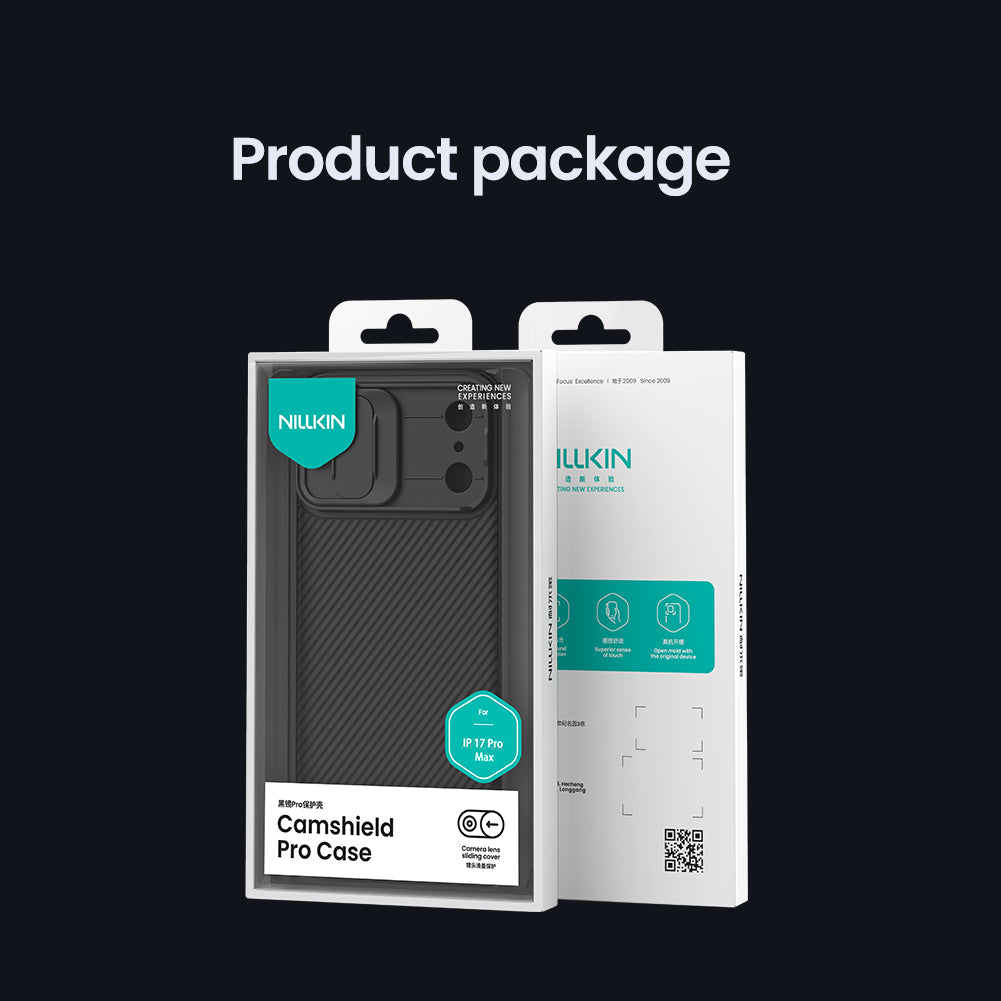 Nilkin® Classic Series for iPhone 17 Pro Max Case with Camera Cover, [Camera Lens Protector] [Scratch-Resistant] [360 Full Protection] Shockproof Slim Phone Case, (Black, 17Pro Max)