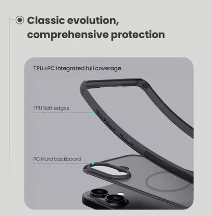 PRITO Nilkin® Slim Magnetic Matte Series case for iPhone 17 (17), MagSafe Magnetic, Shockproof and Scratch-Resistant, Lightweight Case (Transparent Black, 17)