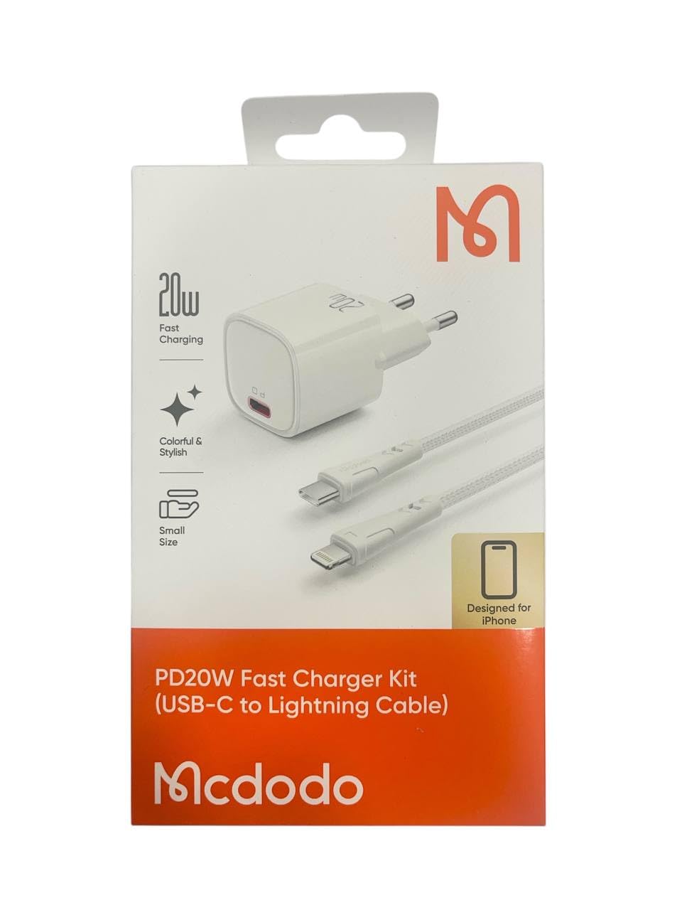 Mcdodo 20W PD Charger Set for iPhone, 4X Fast Charging Kit (Black, Lightning)