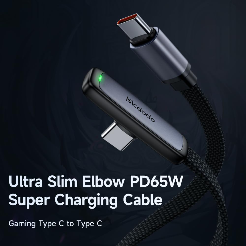 mcdodo USB C USB C Charging Cable 1.2M PD 3.0 PPS USB-C Cable 90 Degree 5A/20V Compatible with iPhone 15 Pro Max, M2 MacBook Pro/Air iPad Pro 2021 iPad Air 5 Galaxy