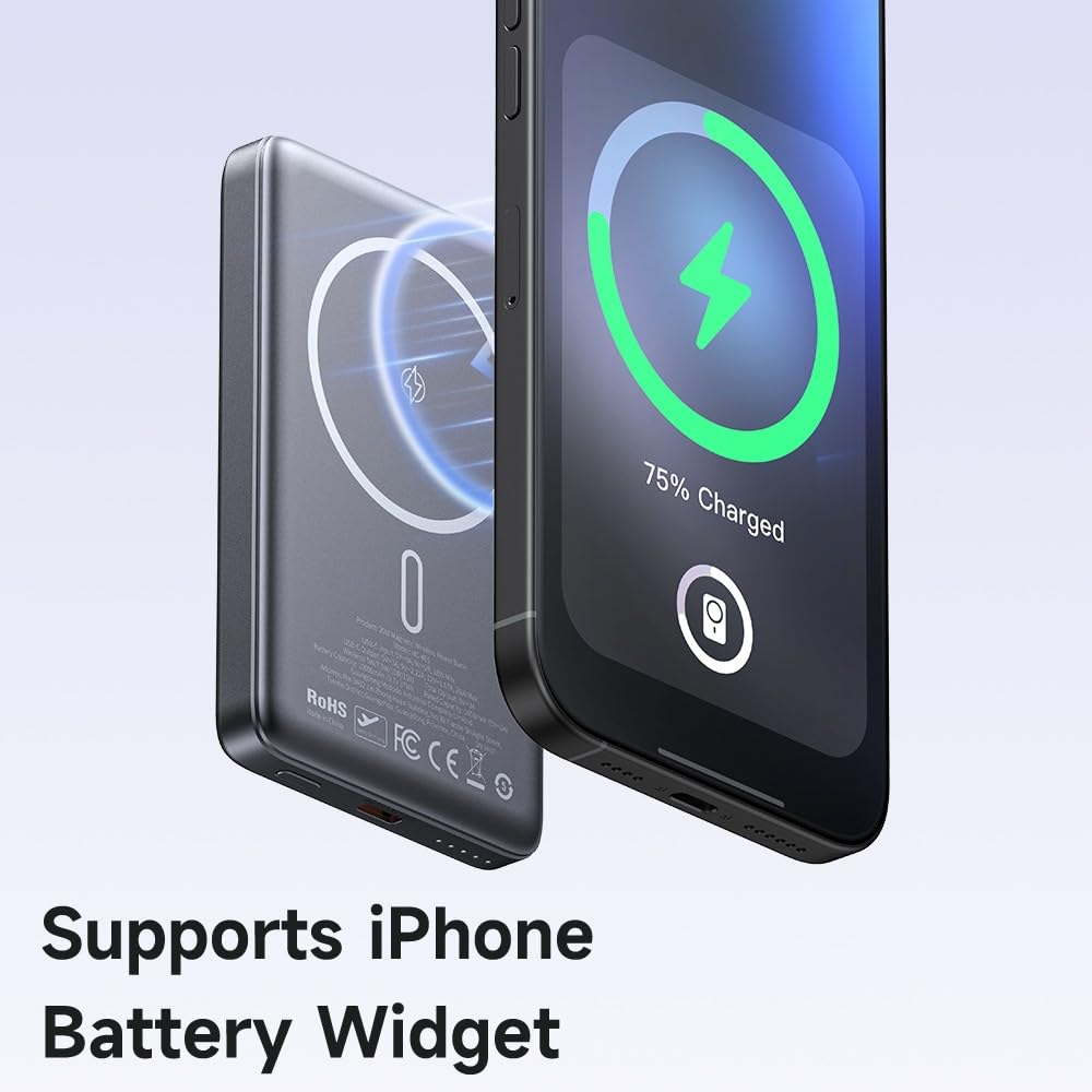 Mcdodo MC-4651 10000mAh 20W Metal Ultra Slim Magnetic Wireless Powerbank - Black