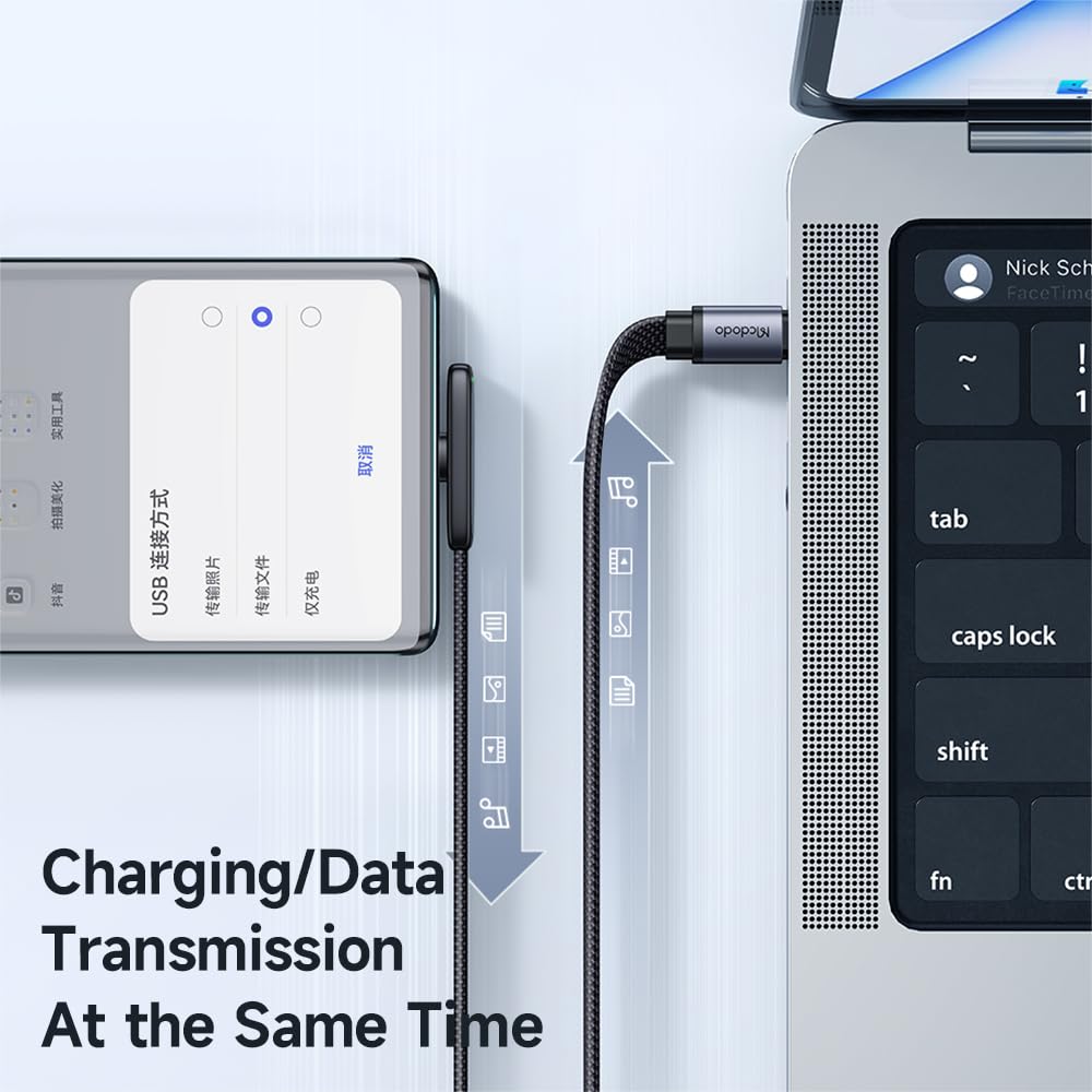 mcdodo USB C USB C Charging Cable 1.2M PD 3.0 PPS USB-C Cable 90 Degree 5A/20V Compatible with iPhone 15 Pro Max, M2 MacBook Pro/Air iPad Pro 2021 iPad Air 5 Galaxy