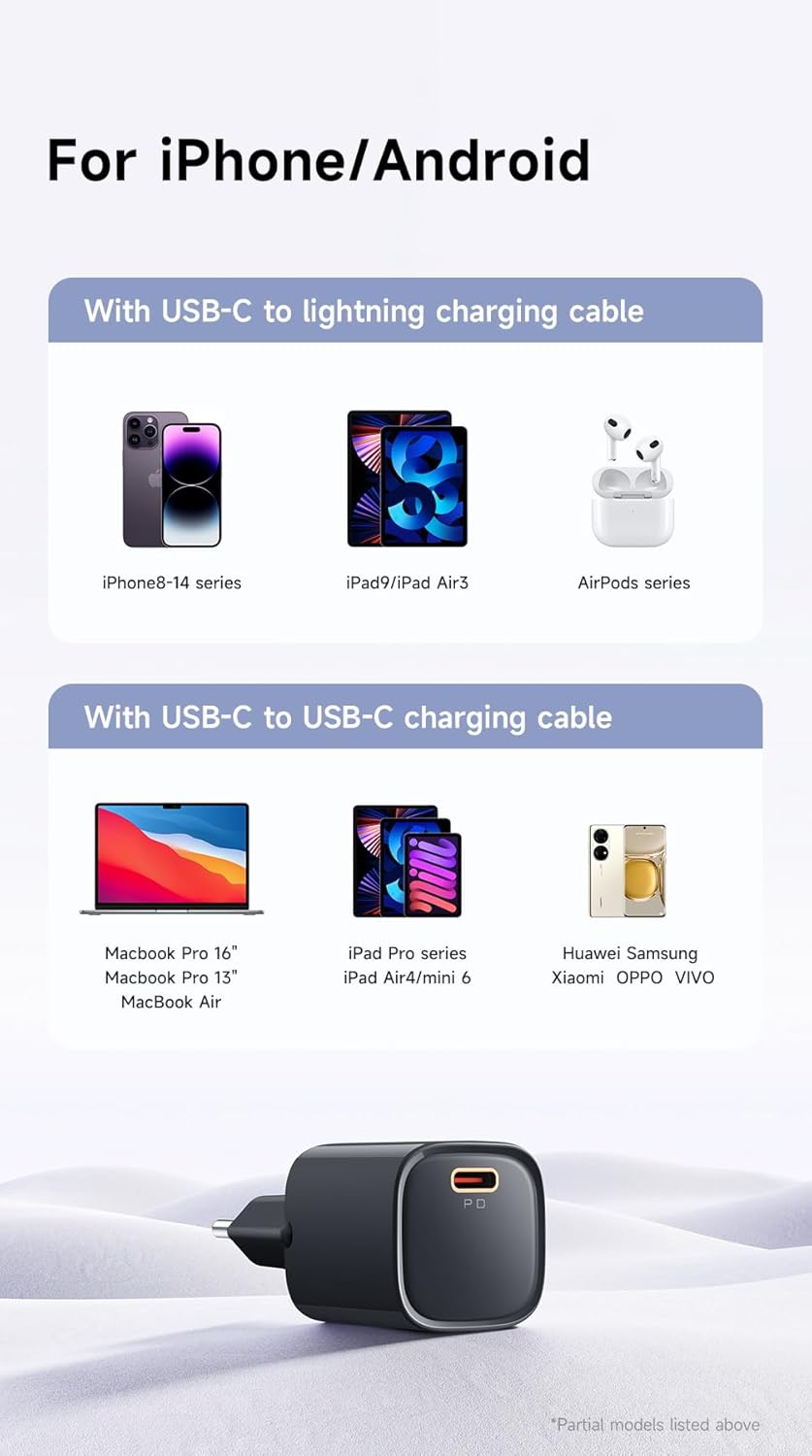 Mcdodo 20W PD Charger Set for iPhone, 4X Fast Charging Kit (Black, Lightning)