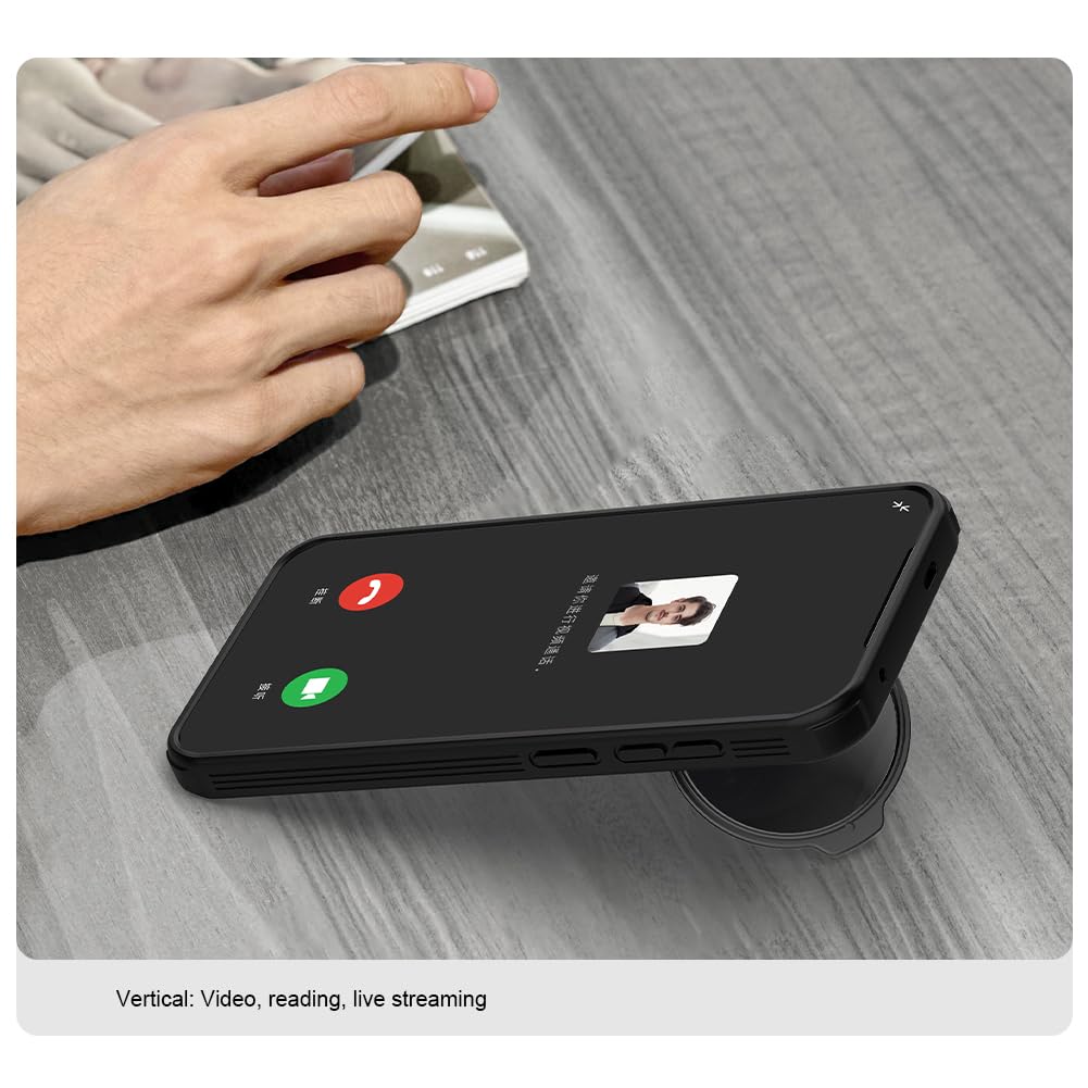 PRITO for Vivo X300 PRO (x300pro) Case with Camera Cover, Compatible with MagSafe, Full Camera Protection, Shockproof Protective, Adjustable Kickstand, Case with Stand. (Black, X300-pro)