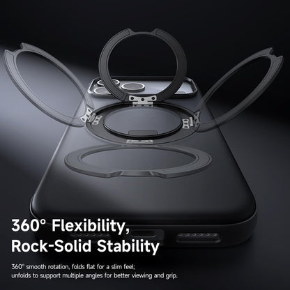 mcdodo Magnetic 360° Ring Stand Case for iPhone 17 Air, Protective Case Compatible with MagSafe (Black, iPhone 17 Air)
