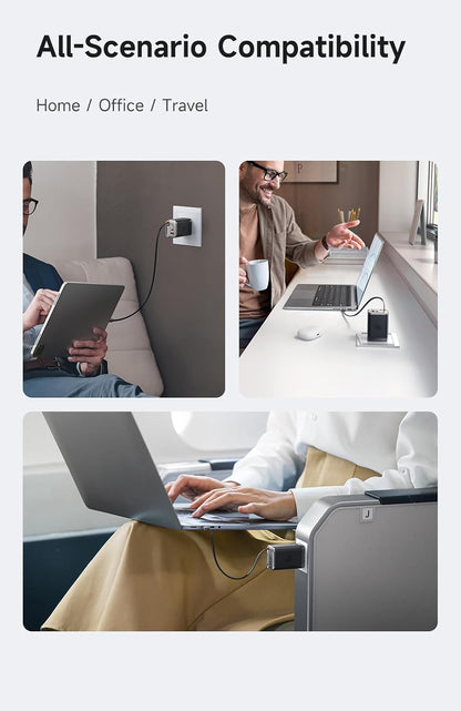 mcdodo 67W USB C Charger With Retractable Type-C Cable, Dual Port (USB A+C) Foldable Wall Charger Gan Fast Charging Fit iPhone 16 15 Pro/Promax/Plus, Galaxy, Ipad, Macbook, Black